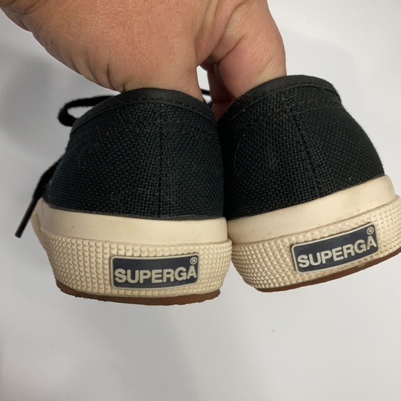 Superga canvas sneakers black & cream size 7 - Picture 5 of 8